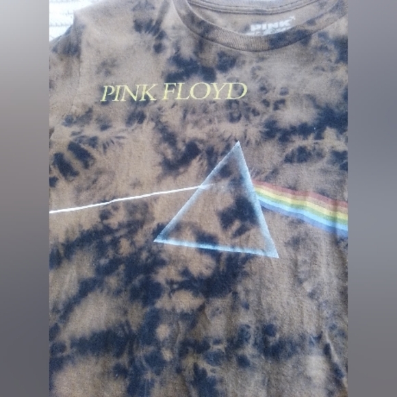 One of a Kind Bleach Dyed Pink Floyd Dark side of the Moon Graphic Tee - Picture 2 of 5